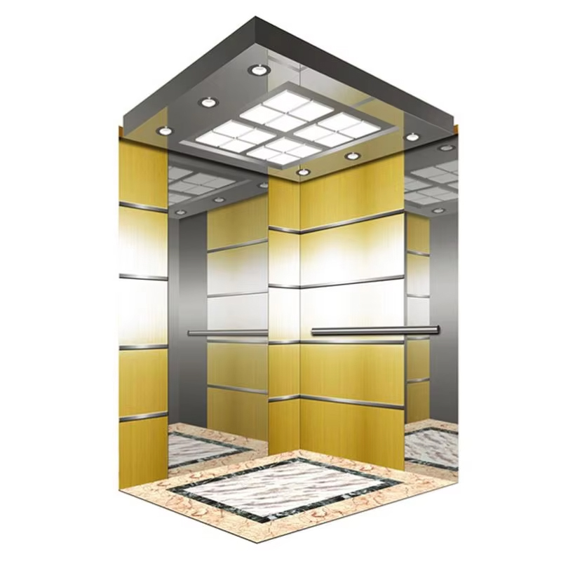 শক্তি-দক্ষ LED সিলিং স্টেইনলেস স্টীল নির্মাণ ISO9001 সার্টিফাইড 1 বছরের ওয়ারেন্টি সহ VTSP134 প্যাসেঞ্জার এলিভেটর কেবিন