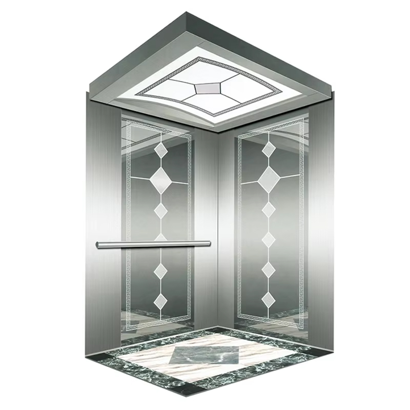 VTSP136 এলিভেটর যন্ত্রাংশ ও আনুষাঙ্গিক LED আলো এবং প্রিমিয়াম সজ্জা সহ যাত্রী লিফট কেবিন